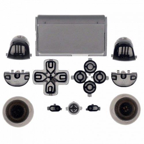 ZedLabz full replacement button set mod kit for 1st gen Sony PS4 controllers - transparent black