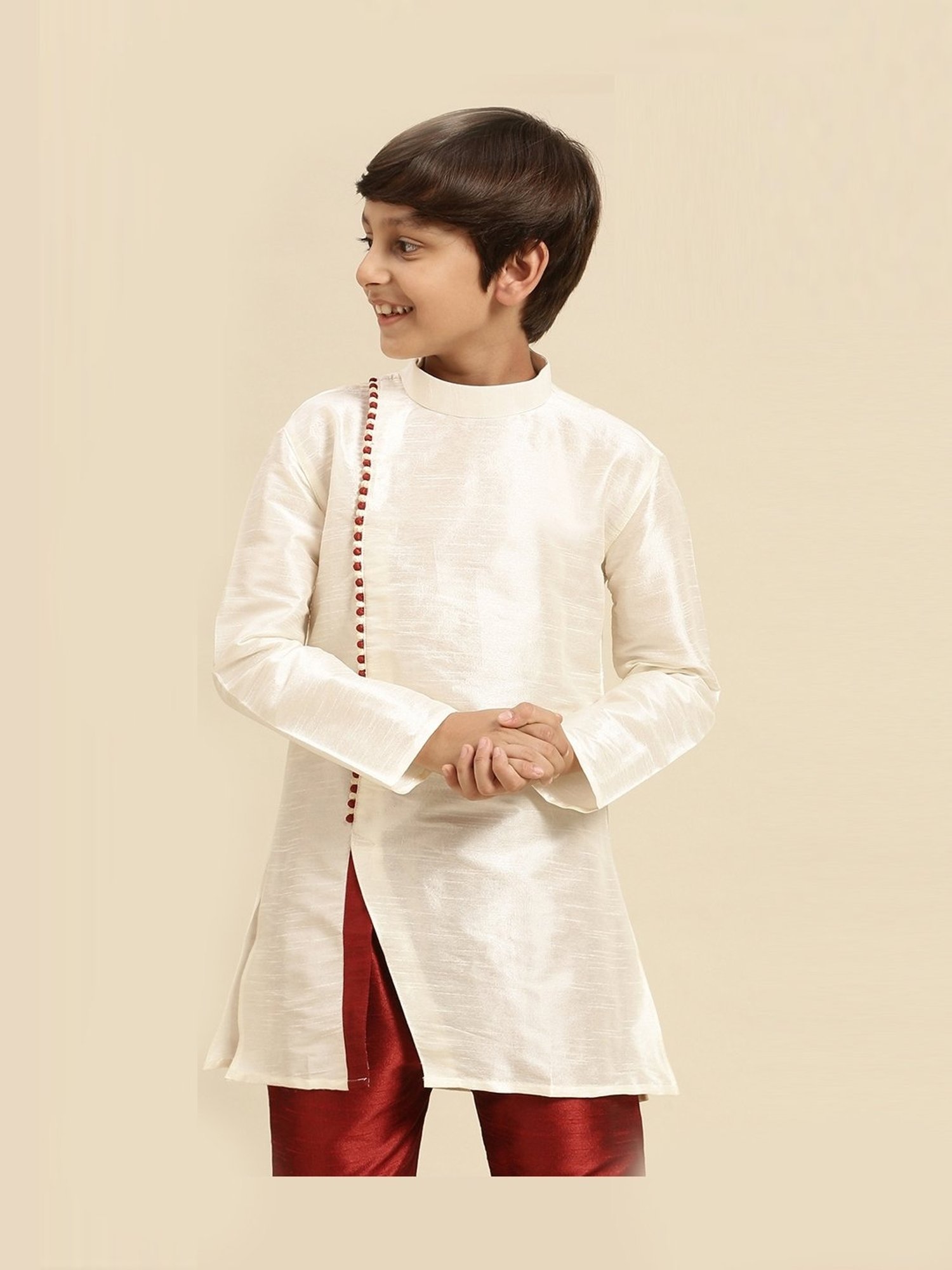 Sanwara Kids Cream Regular Fit Kurta