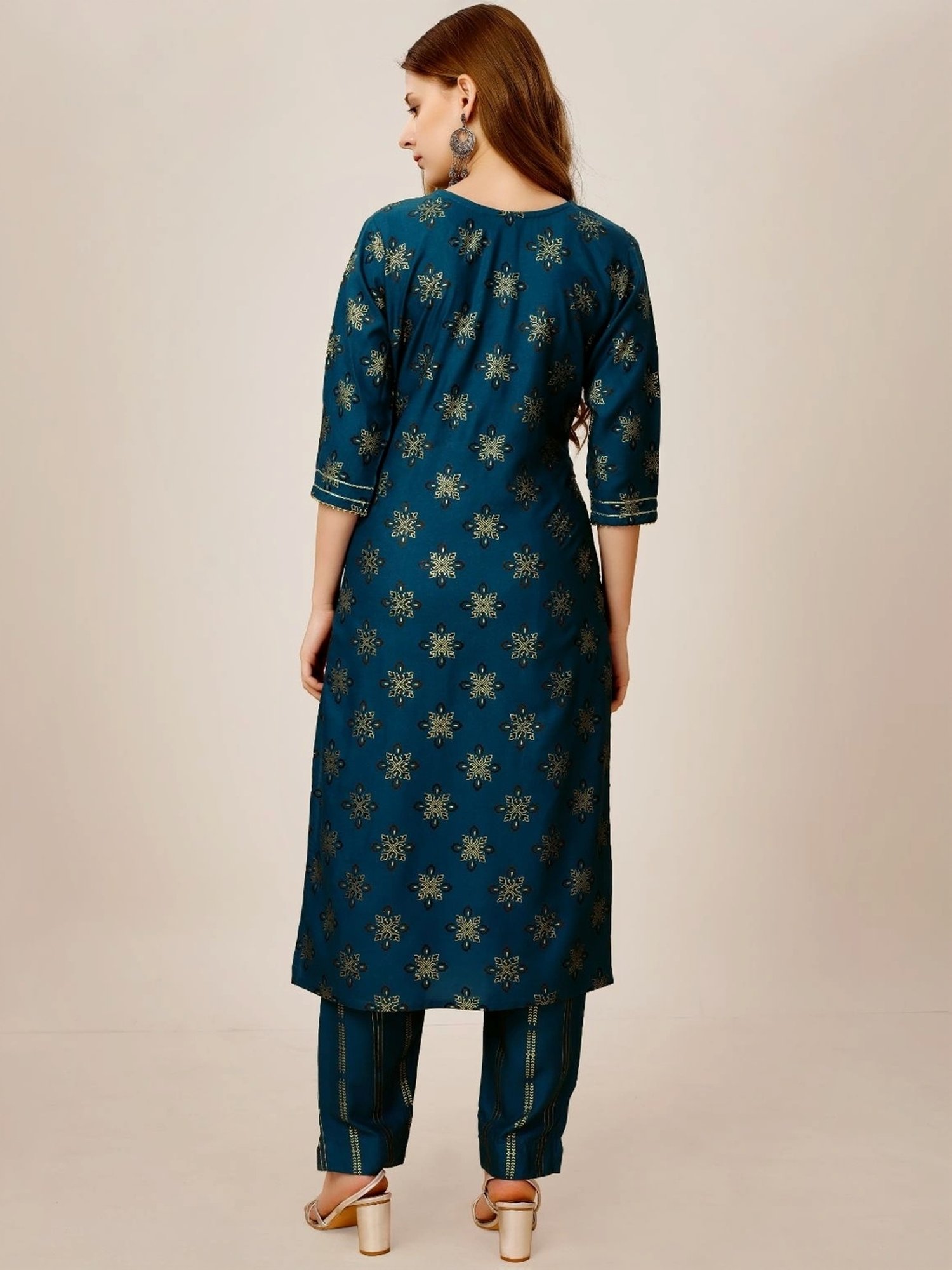 URBAN MYSTIC Black Rayon Embroidered Kurta & Sharara Set