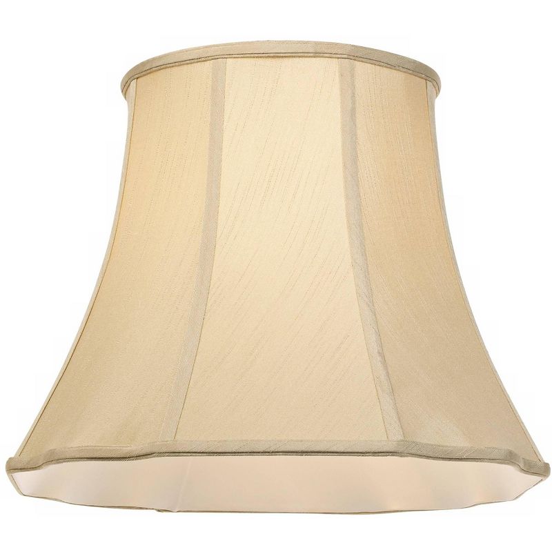 Imperial Shade Taupe Large Curve Cut Corner Lamp Shade 11" Top x 18" Bottom x 15" Slant x 14.5" High (Spider) Replacement with Harp and Finial