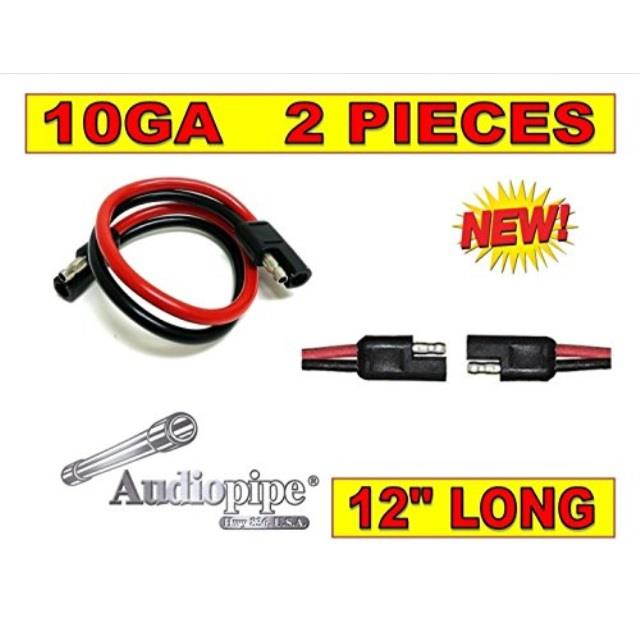 2 pack 12" inch quick disconnect connect 10 gauge 2 pin polarized wire harness