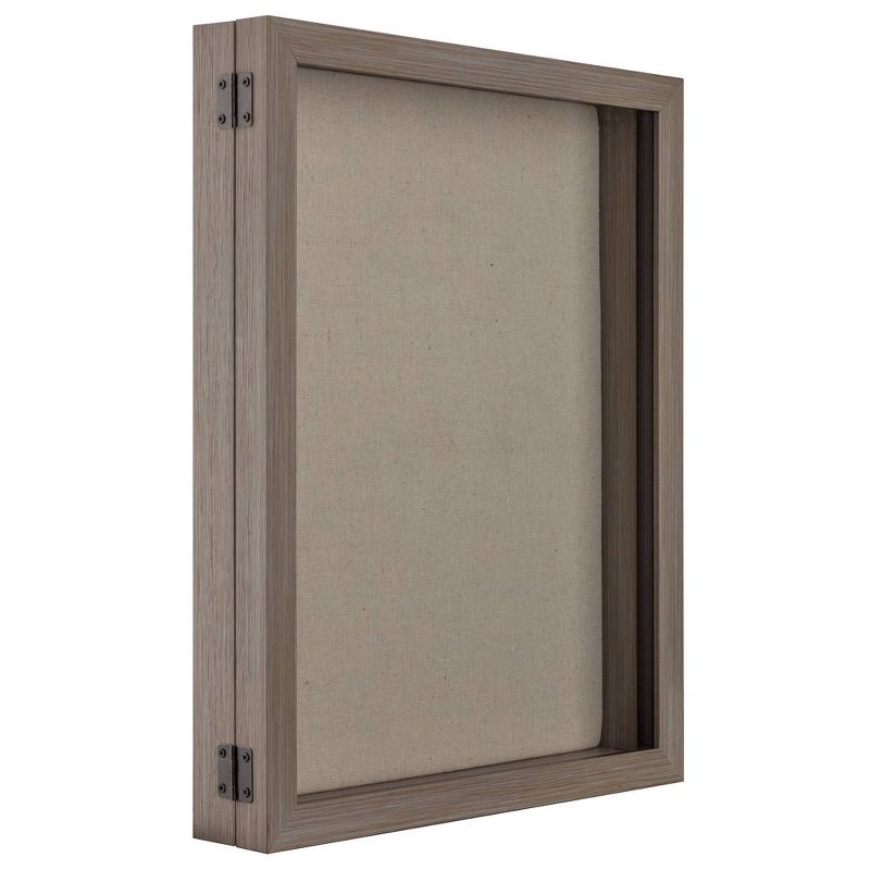 12" x 15" Distressed Shadow Box Gray - Gallery Solutions