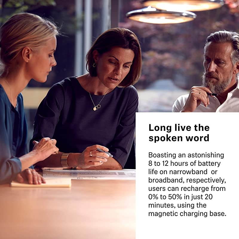 D 10 Phone (506410) Single-Sided Wireless DECT Headset for Direct Desk Phone Connection, with Noise Cancelling Microphone (Black)