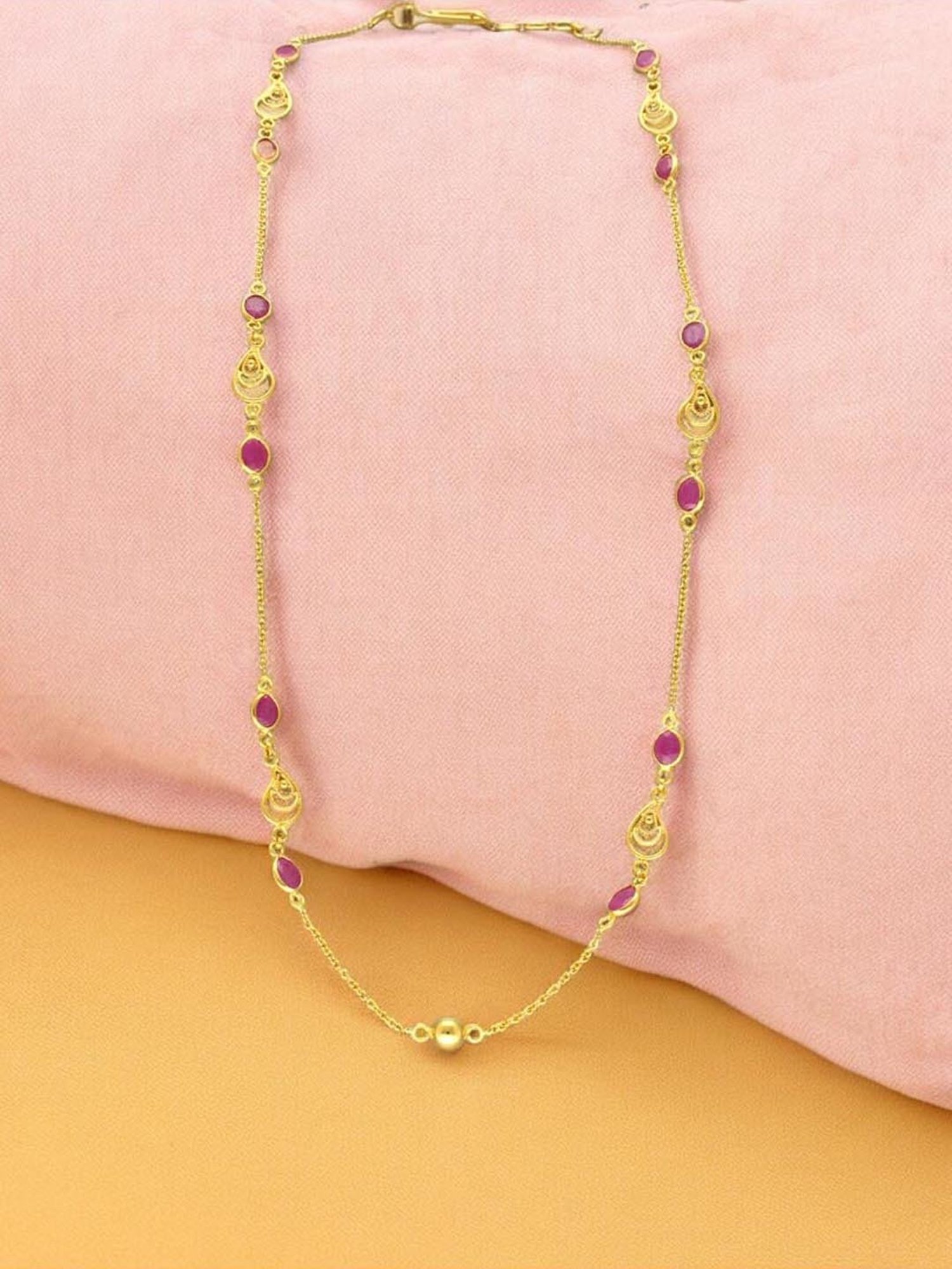 Sri Jagdamba Pearls Mira 18k Gold Chain for Women & Girls