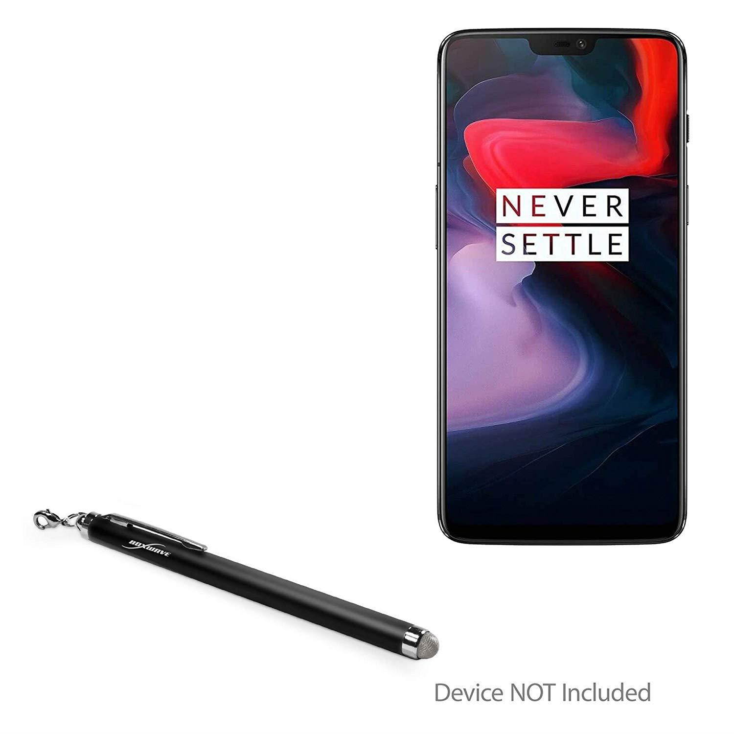 OnePlus 6 Stylus Pen, BoxWave [EverTouch Capacitive Stylus] Fiber Tip Capacitive Stylus Pen for OnePlus 6 - Jet Black