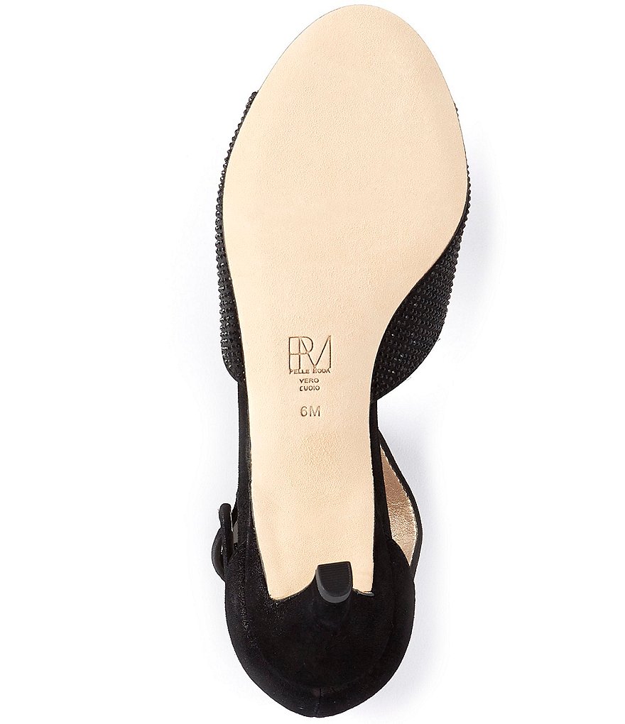 Pelle Moda Berlin6 Metallic Suede Crystal Embellished Dress Sandals