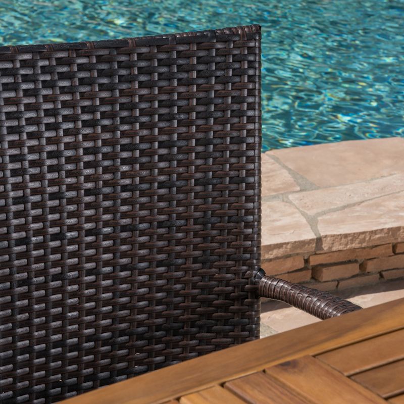 Briar 5pc Acacia & Wicker Dining Set - Teak/Brown - Christopher Knight Home