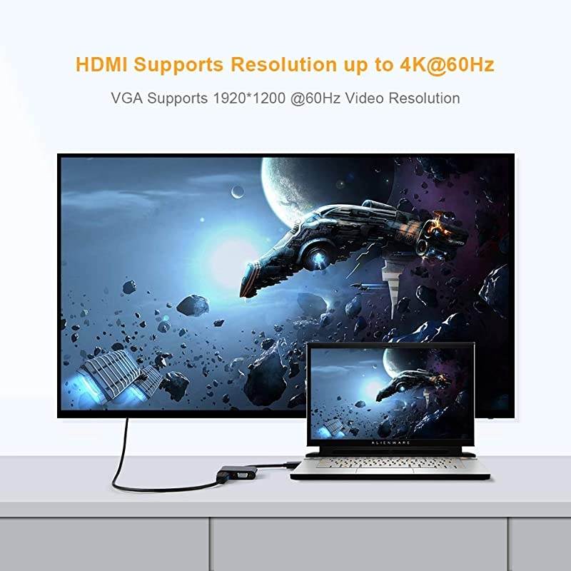 Active DisplayPort to HDMI VGA Adapter  2 in 1 DP Hub DP to HDMI VGA Converter HDMI 20 Support UHD 4K60Hz VideoAudio Black