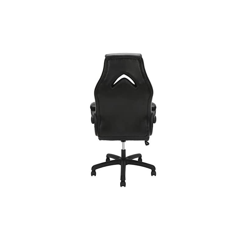 Essentials Collection High-Back Racing Style Bonded Leather Gaming Chair, in Black