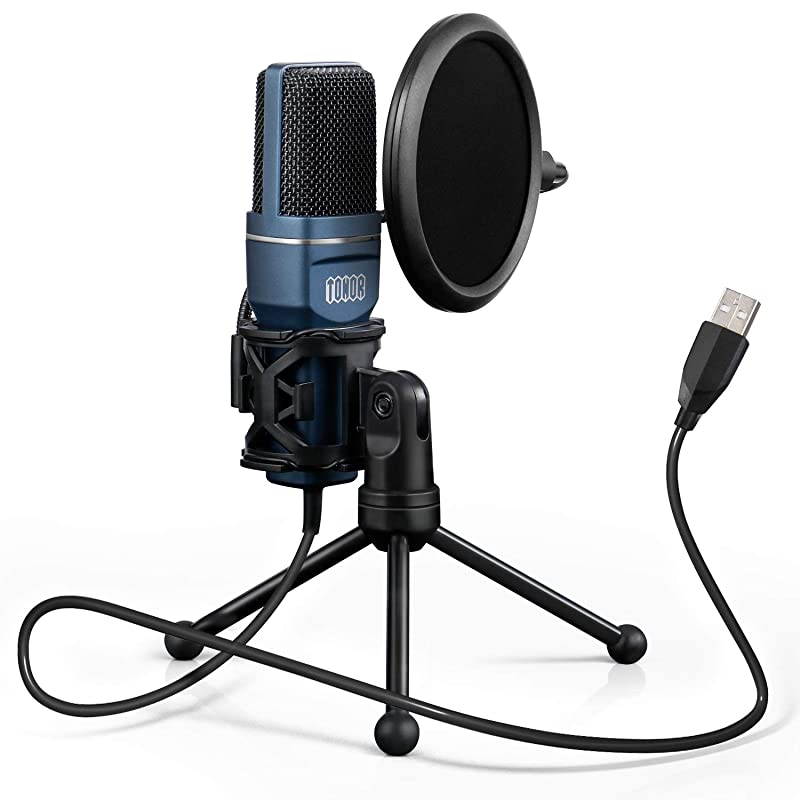 USB Gaming Microphone  Computer Condenser PC Mic with Tripod Stand Pop Filter for Streaming Podcasting Vocal Recording Compatible with iMac PC Laptop Desktop Windows Computer TC777