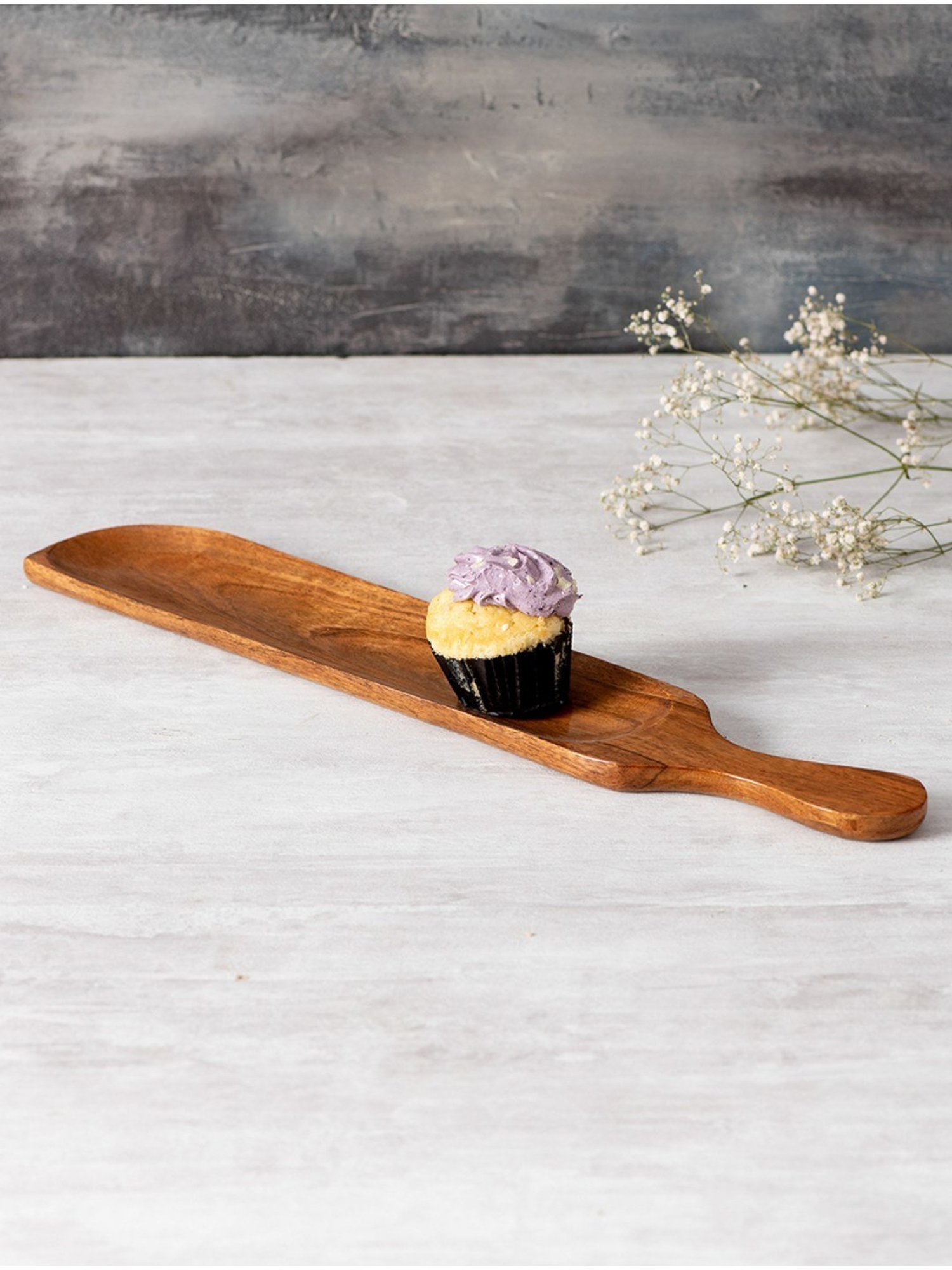 Nestroots Serving Platter Tray for Snack Wooden Rectangular Serving Tray with Handle Cheese Board