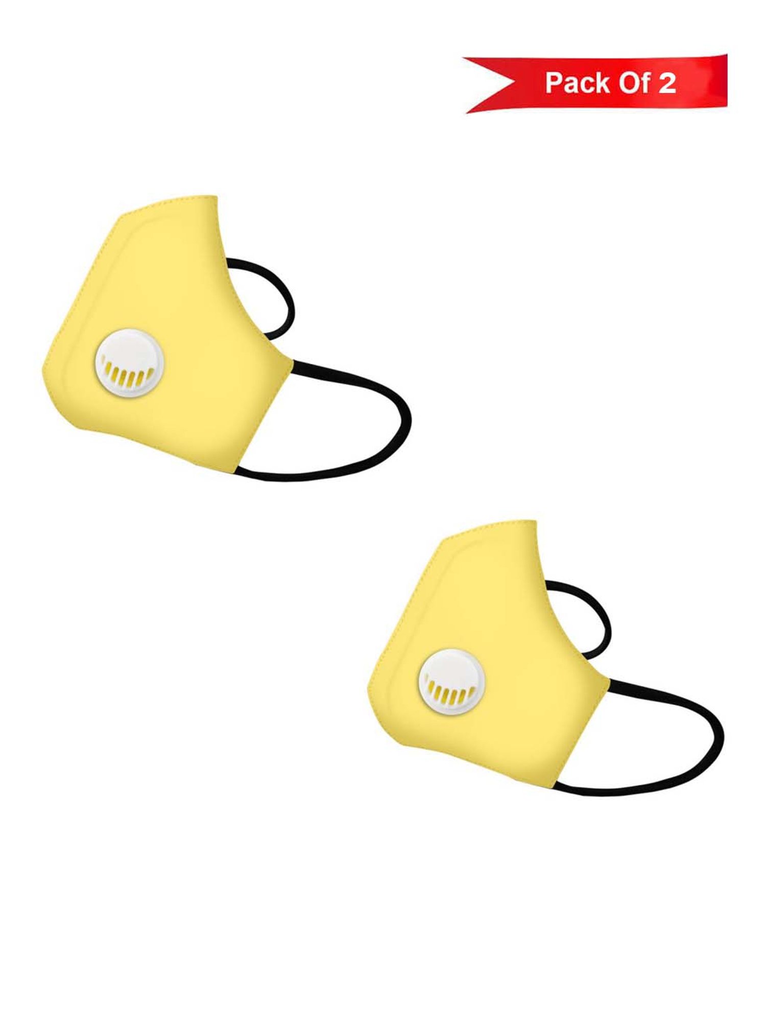 Lioncrown 3 Layered N95 Face Mask with Air Respirator for Women - Pack of 2