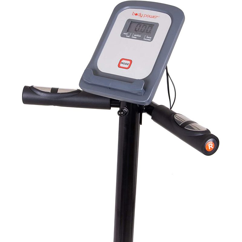 Body Flex Sports Body Rider BRF700 Stationary Full Body Cardio Exercise Upright Fan Bike with Dual Action Handlebars and Adjustable Seat