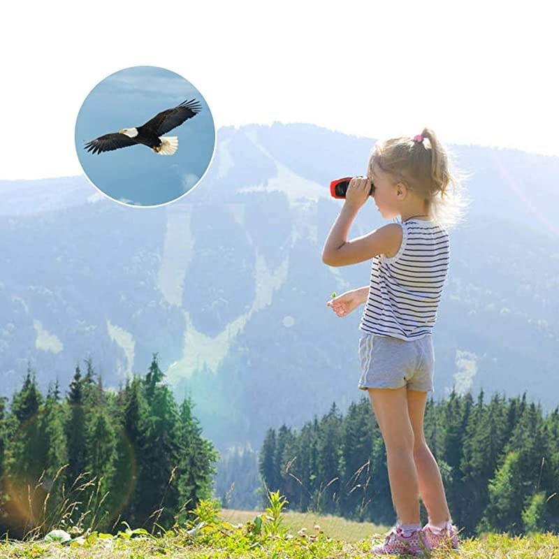 for 3-11 Year Old Girls, Compact Binocular for Kids Outdoor Toys for 4-8 Year Old Girls Birthday for Girls Age 5-10 red 8x21