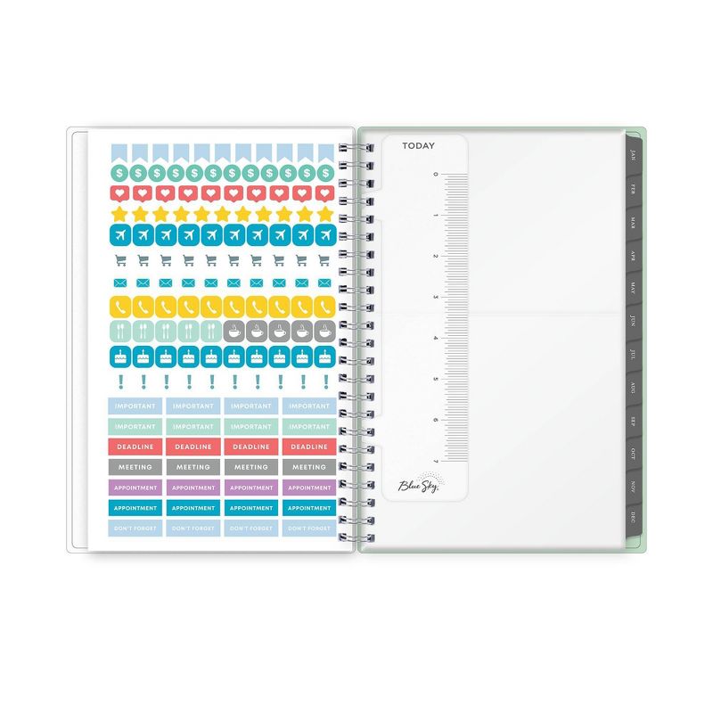 2021 Planner 5" x 8" Frosted Plastic Weekly/Monthly Wirebound Seneca - Blue Sky
