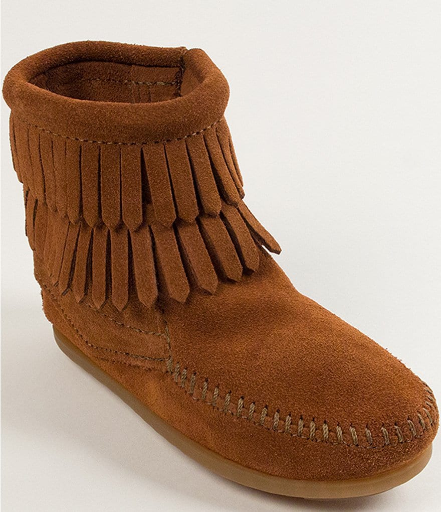 Minnetonka Girls' Double Fringe Suede Boots (Youth)
