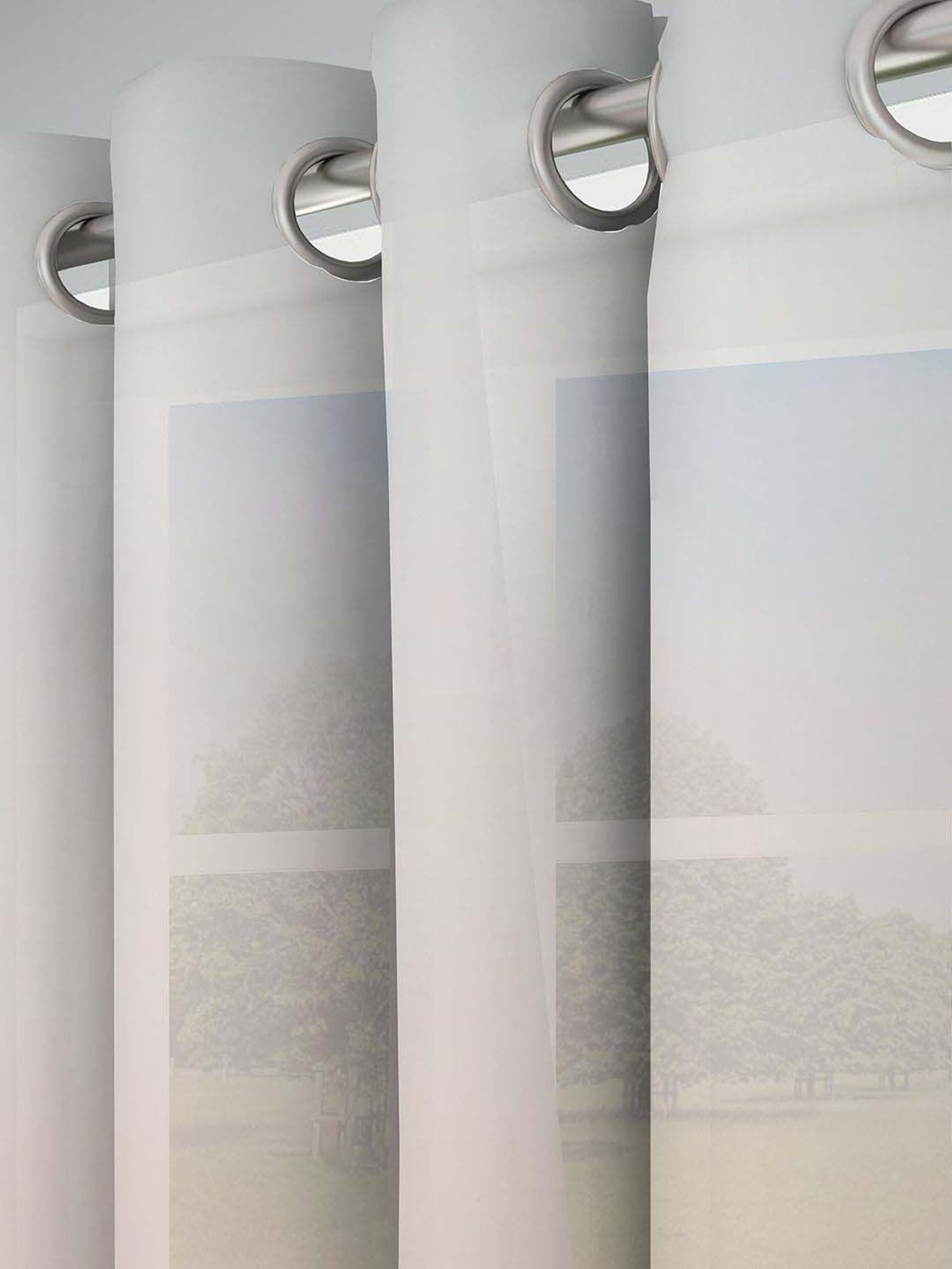 GM Ombre Pink Polyester Single Door Sheer Curtain