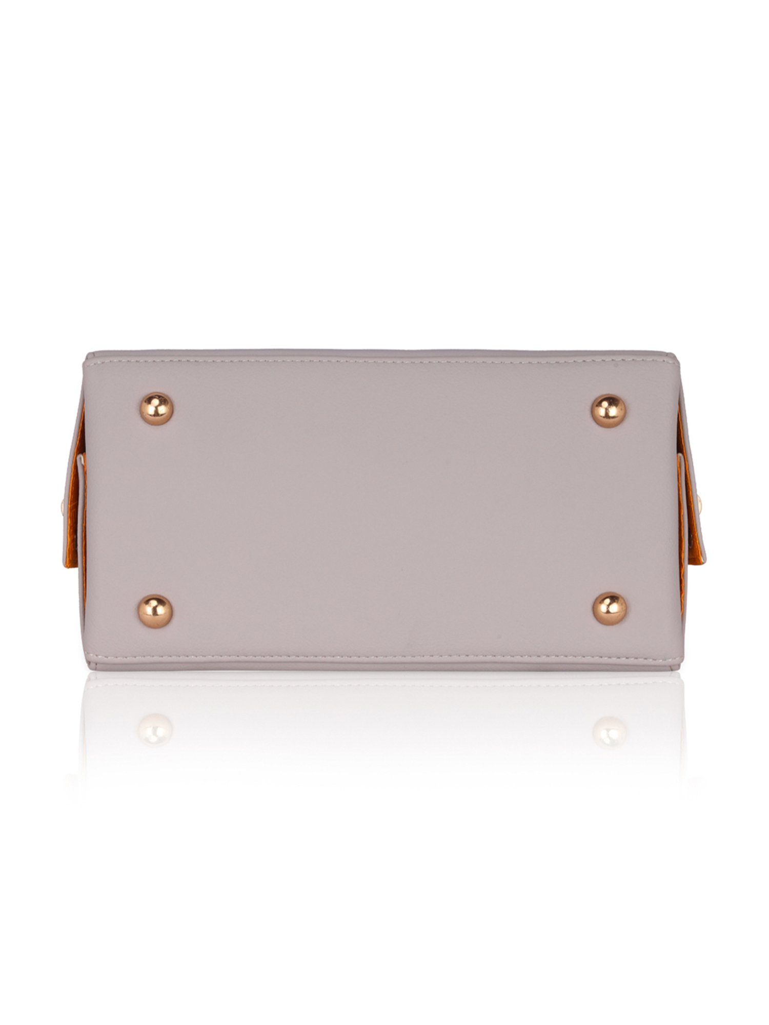 Eume Marigold Light Grey Leather Satchel Handbag