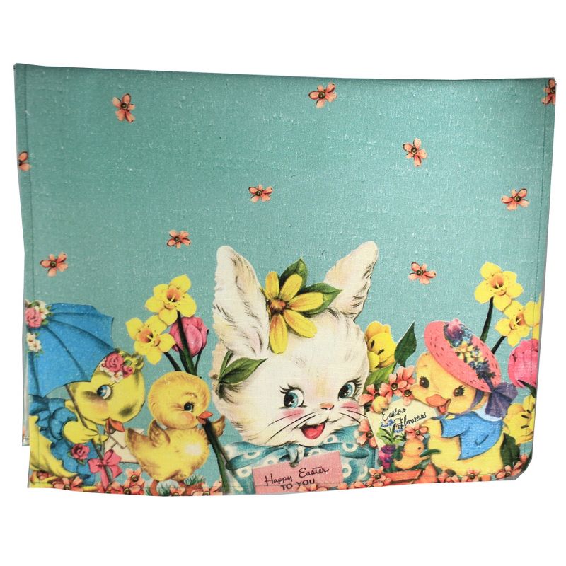 Tabletop 27.0" Happy Easter Dish Towel Kitchen Rabbit Chick Primitives By Kathy  -  Kitchen Towel