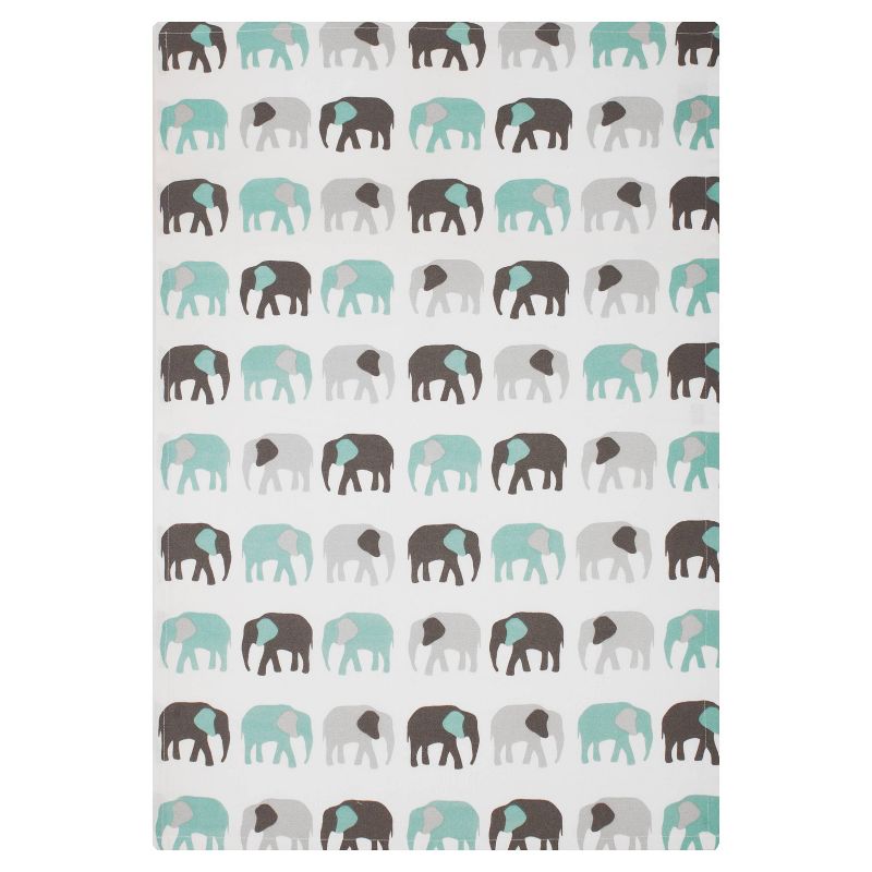 2pk Elephants Kitchen Towel White/Aqua - MU Kitchen