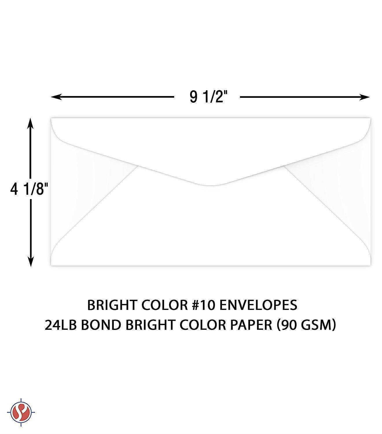 Bright Color #10 Envelopes - 50 Envelopes (White)