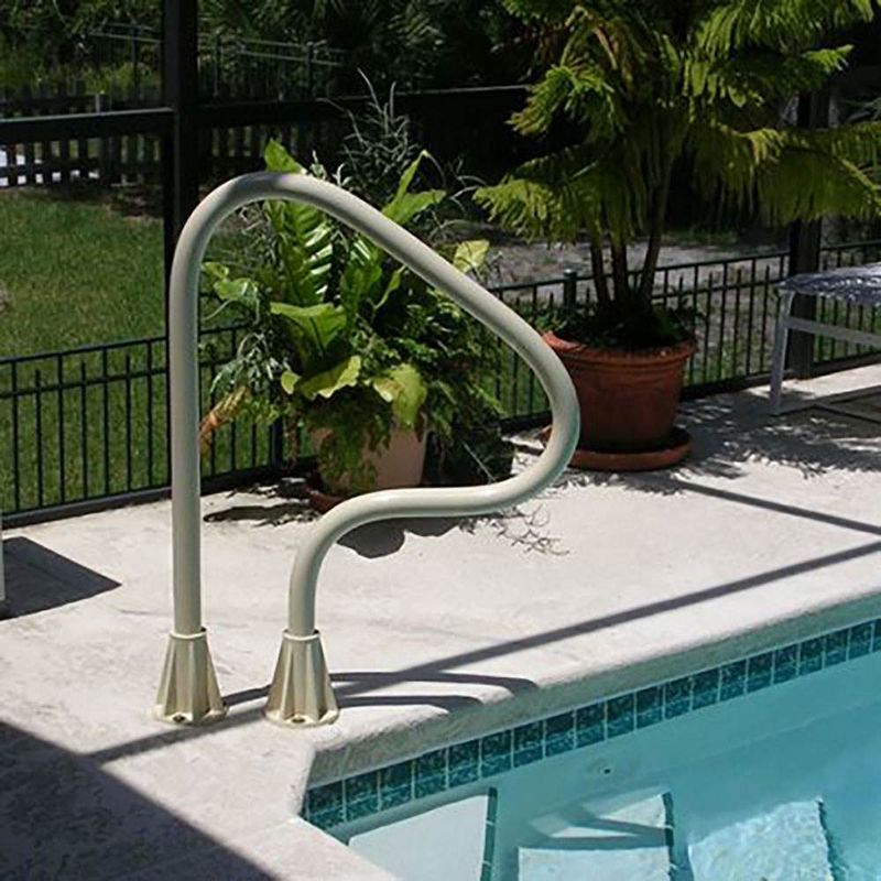 Saftron P-326-RTD-B Durable Return to Deck Mounted 3 Bend Polymer/Steel Handrail