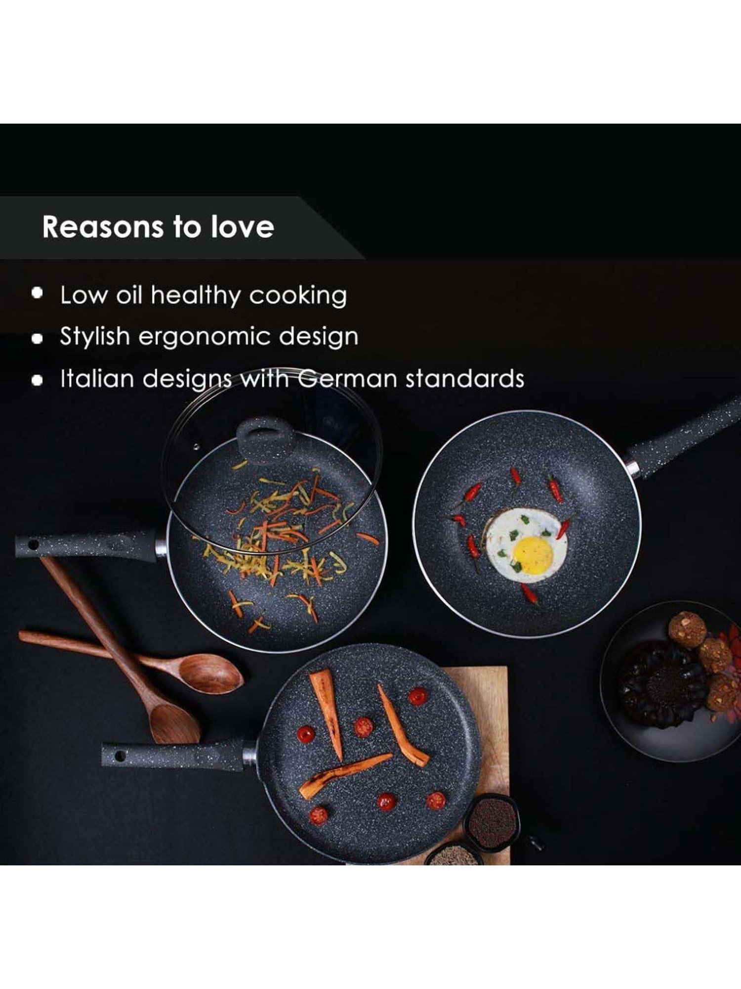 Wonderchef Granite Non-stick 4 Piece Cookware Set