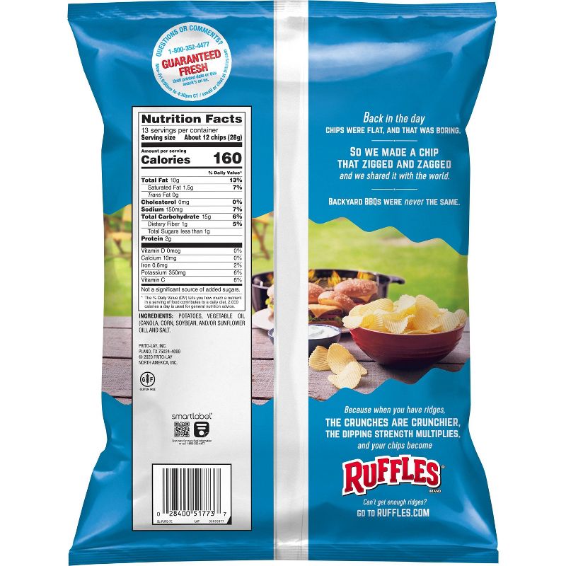 Ruffles Original Flavor Party Size Ridged Potato Chips - 13.5oz