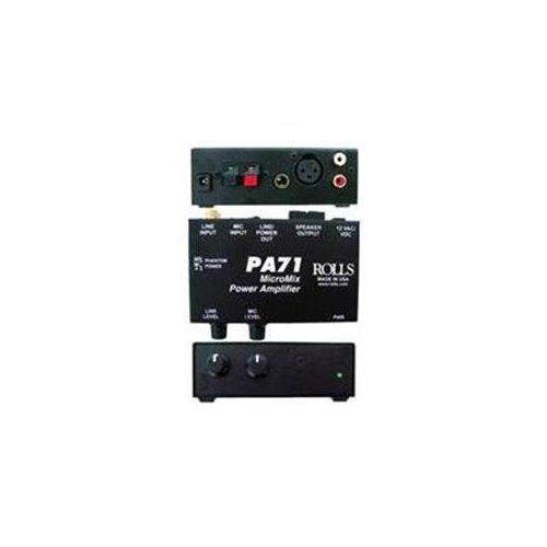 Rolls PA71 MicroMix Power Amplifier, 1 XLR and 2 RCA Inputs #PA71 PLUS