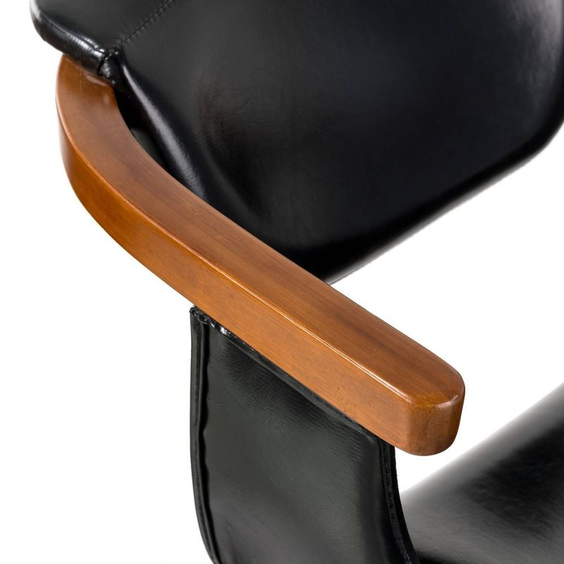 Set of 2 36" Leatherette Height Adjustable Swivel Barstools Black - Glitzhome