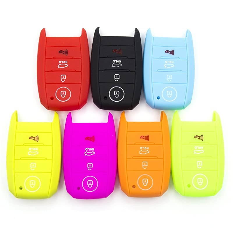 4 Button Silicone Smart Key Case Cover 1Pcs For Kia Soul Carnival Sedona Niro Sorento Sportage Rio Forte Optima Cerato Koup Red