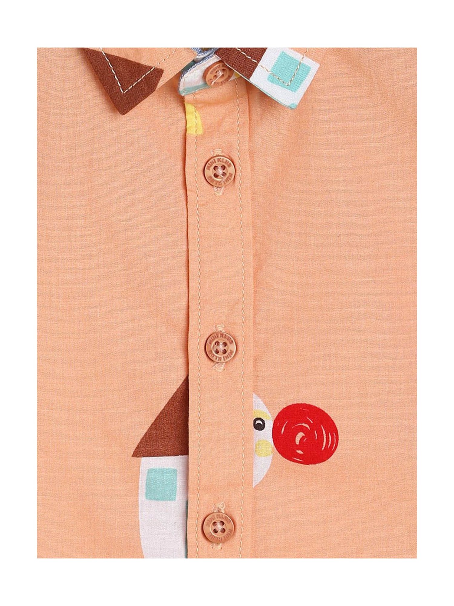 Pantaloons Baby White Cotton Printed Shirt