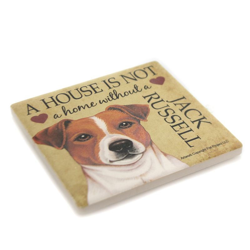 Animal 4.0" Jack Russell - House Stone Coaster Easel Sjt Enterprises  -  Coasters