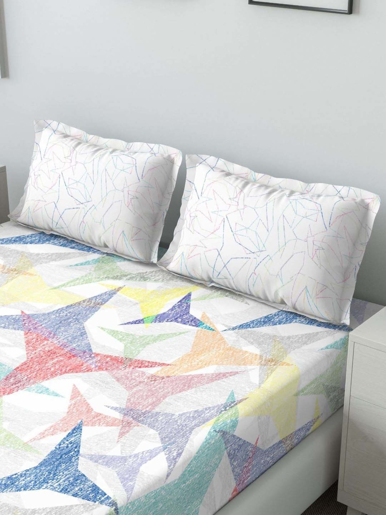 Maspar Purple 100% Cotton 200 TC Bed Sheet Set