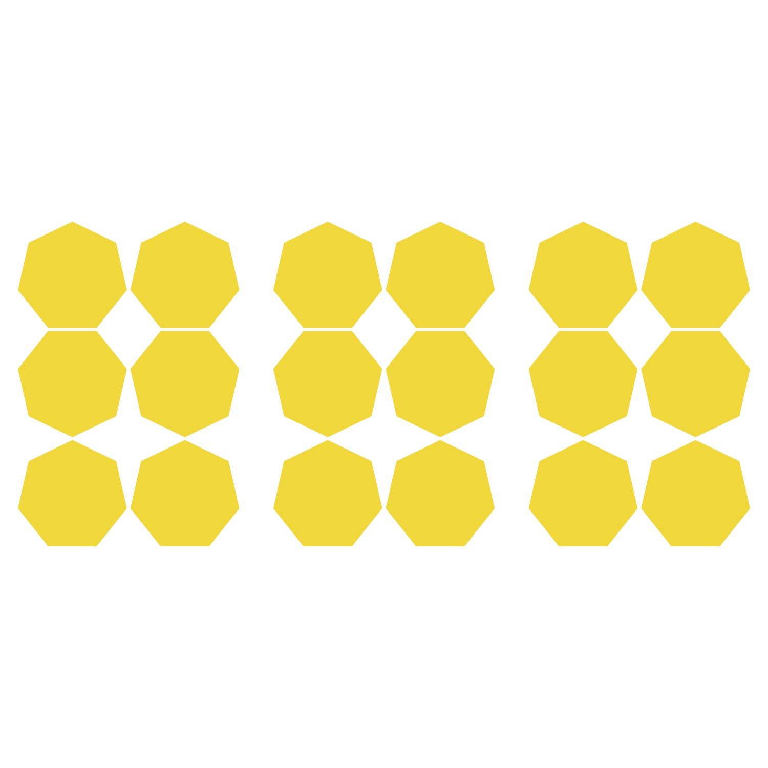 LiteMark 1 Inch Yellow Removable Heptagon Decals - Pack of 160