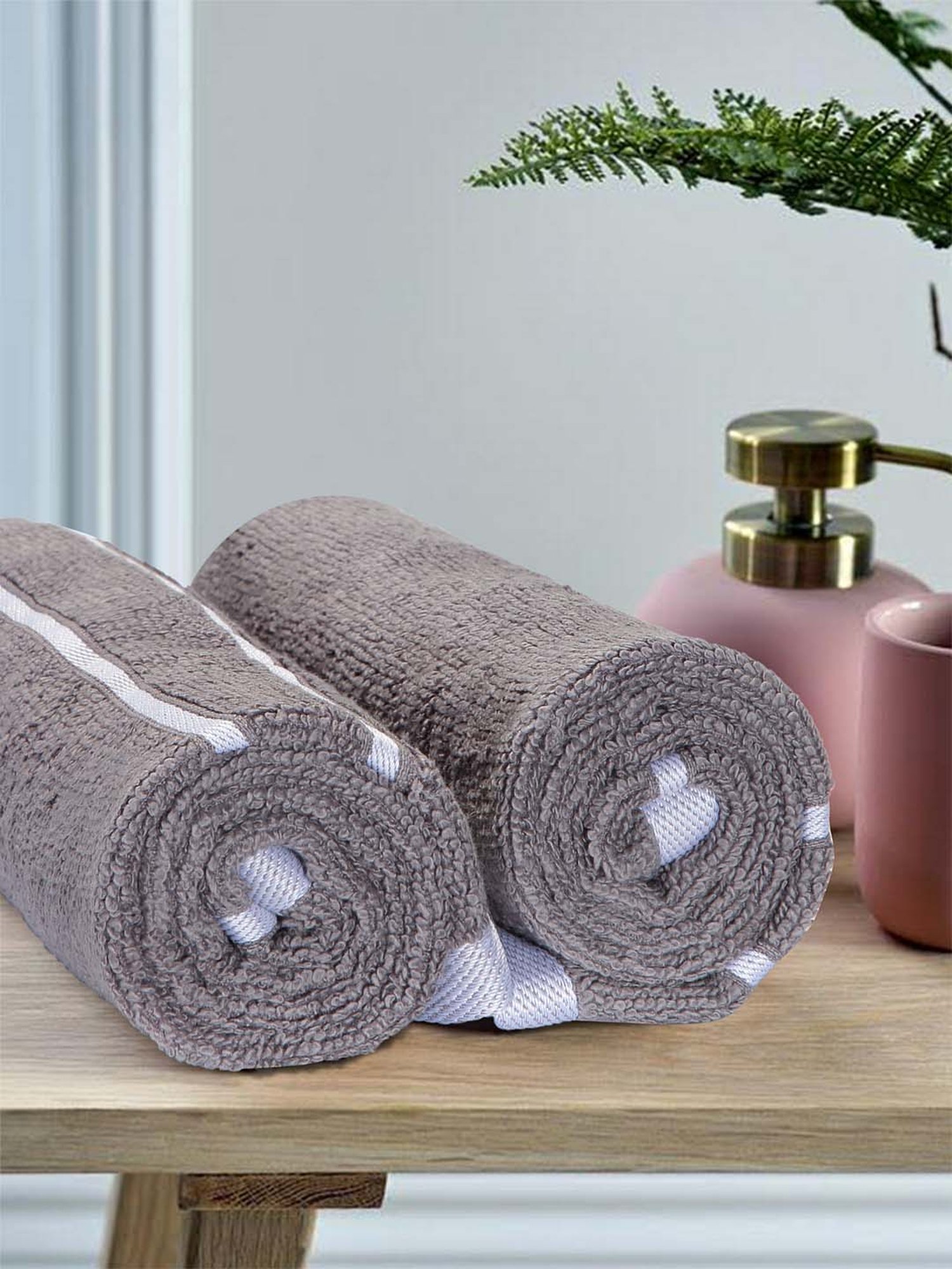 Mark Home 100% Cotton 500 GSM Zero Twist Simply Soft Grey Hand Towels - Set of 2