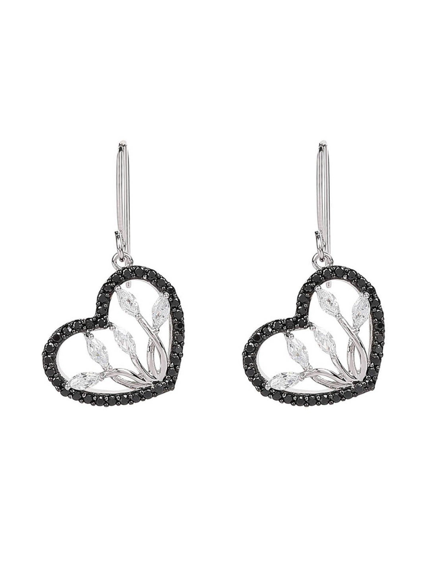 The Real Effect London Intricate & Contemporary 800 Silver Heart Earrings for Women
