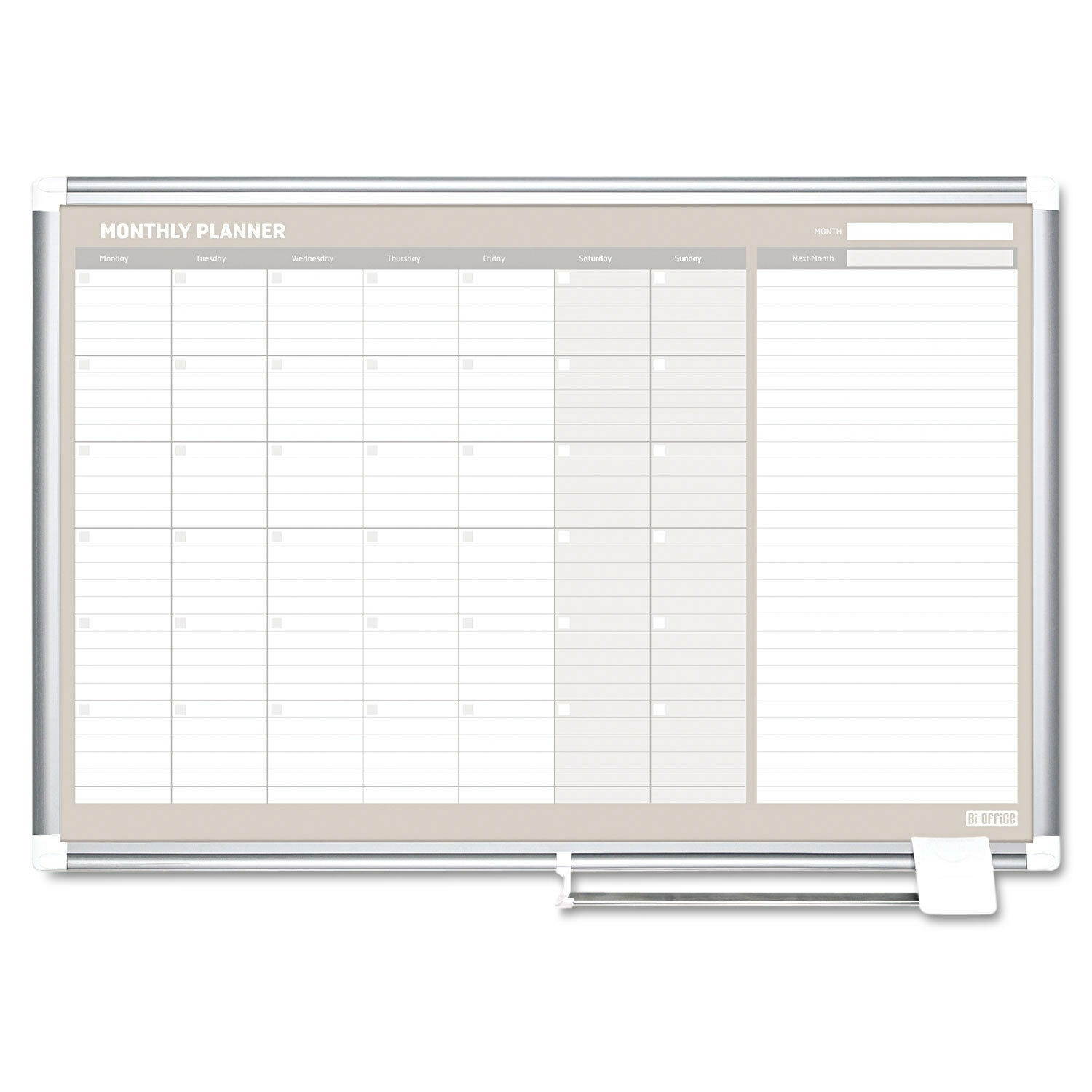Mastervision Monthly Planner 36x24 Silver Frame GA0397830