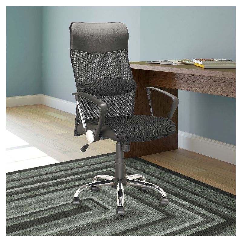 Workspace Executive Office Chair Leatherette and Mesh Black - CorLiving