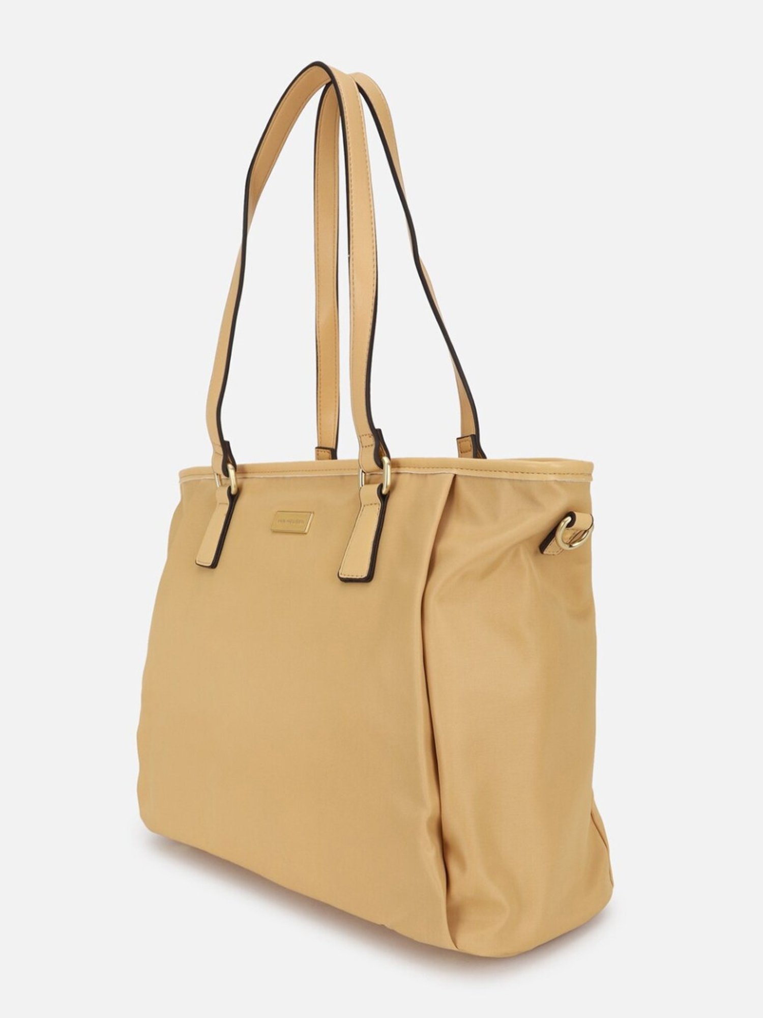 Van Heusen Beige PU Solid Tote Handbag