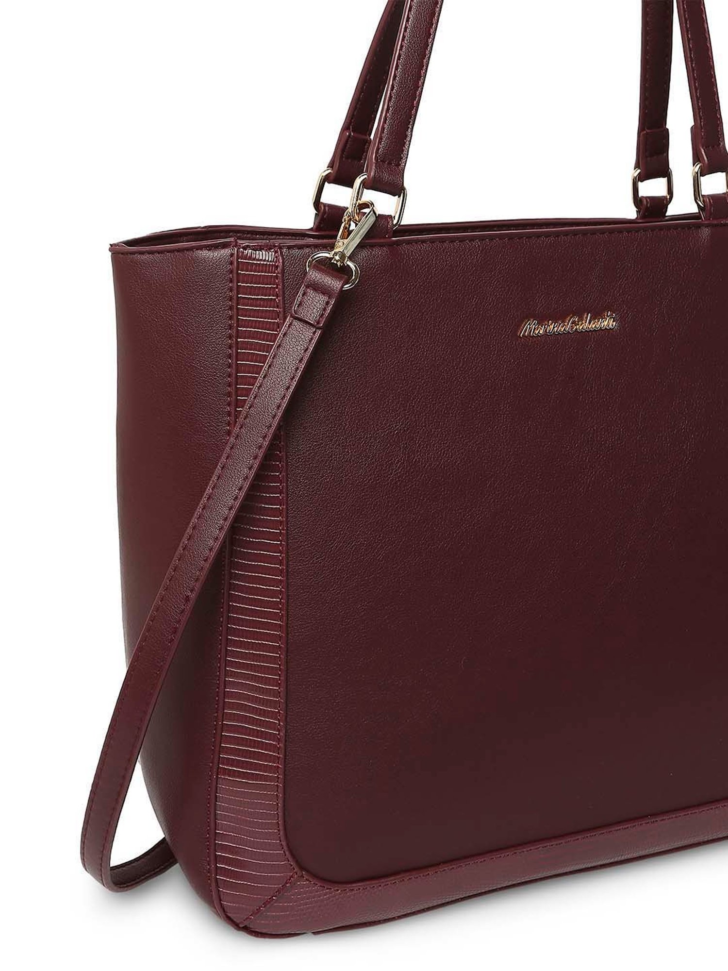Marina Galanti Maroon Solid Medium Tote Handbag