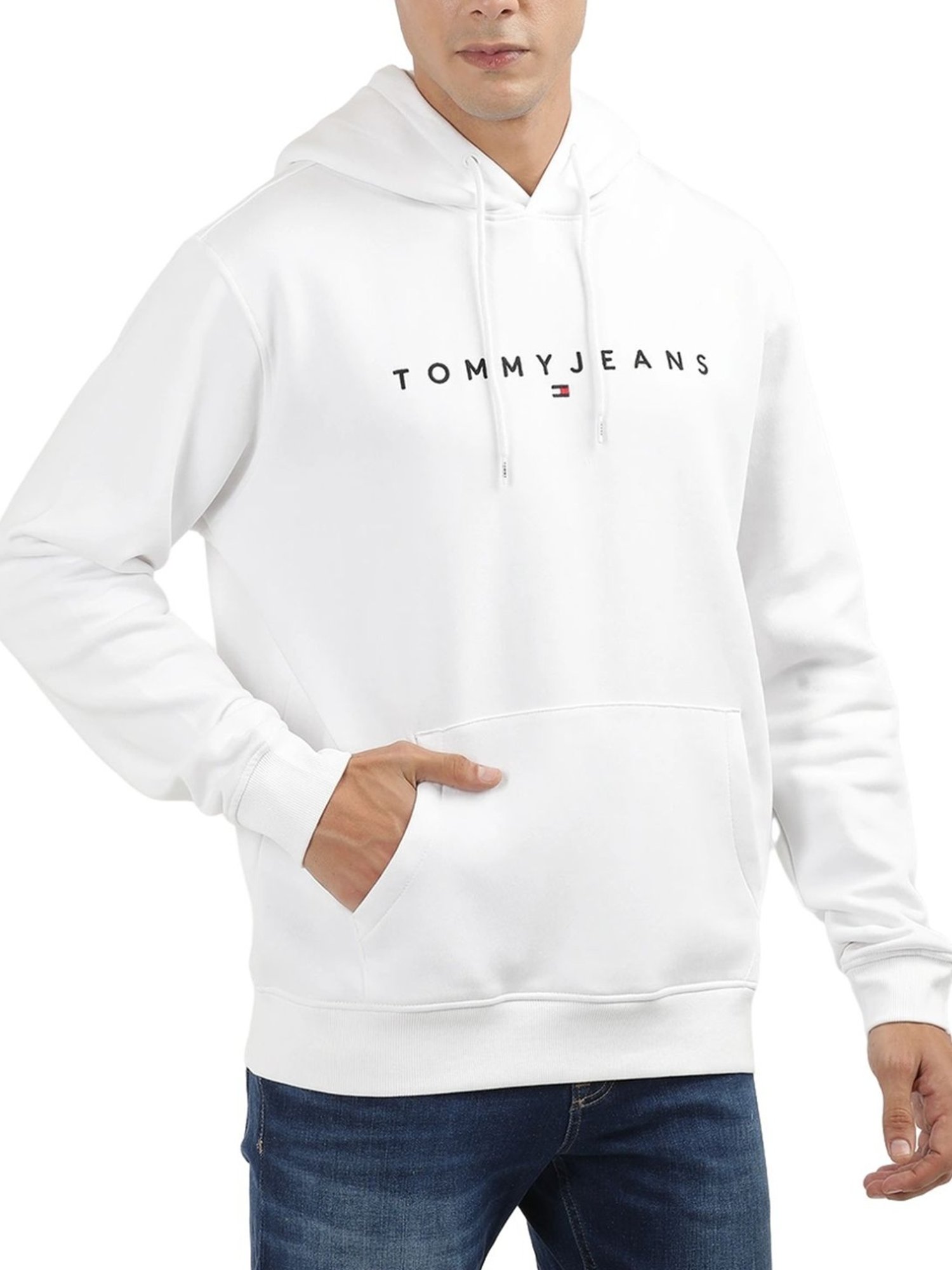 Tommy Hilfiger White Logo Regular Fit Hoodie