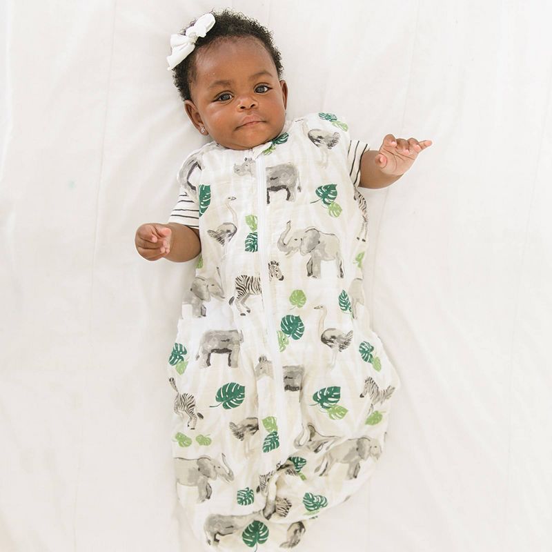 Bebe au Lait Muslin Bedtime Swaddle Wrap - 6-12 Months Jungle