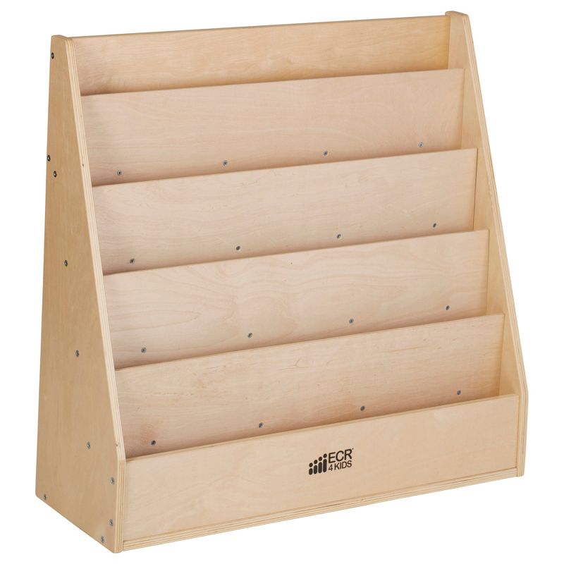ECR4Kids Birch Streamline Book Display Stand, Kids Wooden Book Rack, Forward Facing Bookshelf