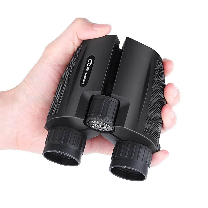 10x25 Compact Binoculars High Powered Binoculars for Adults with Low Light Night Vision Easy Focus Binoculars Clear for Bird Watching Outdoor Sports Games and Concerts