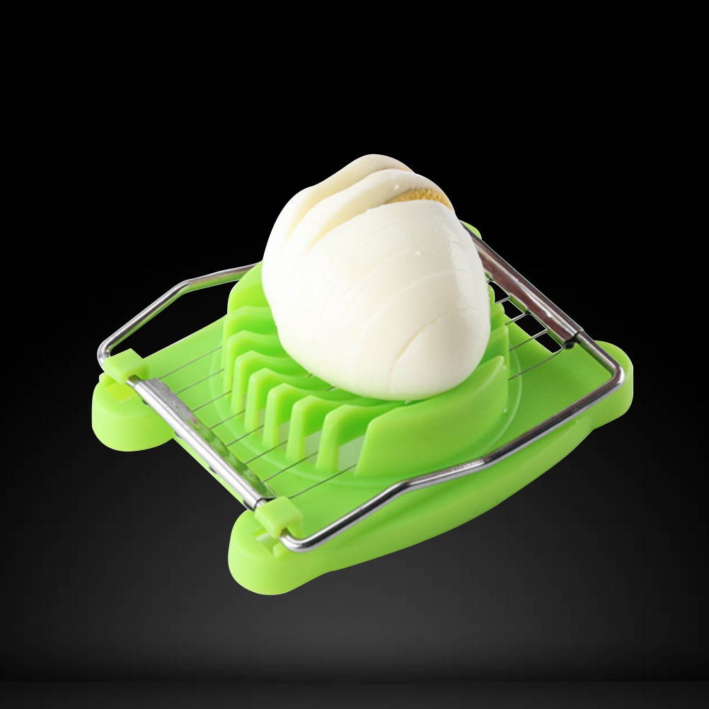 Creative Stainless Steel Egg Slicer Multifunctional Egg Cutter Fancy Egg Dividers Egg Separator Kitchen Tool (Green)