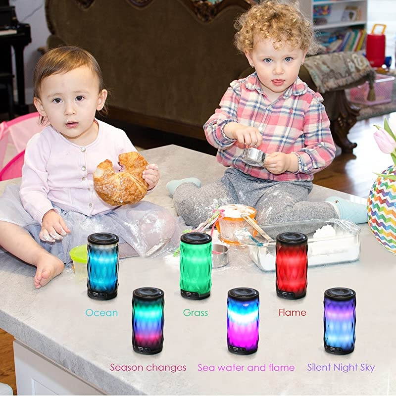 LED Bluetooth Speaker,Night Light Changing Wireless Speaker, Portable Wireless Bluetooth Speaker 6 Color LED Themes,Handsfree/Phone/PC/MicroSD/USB Disk/AUX-in/TWS Supported