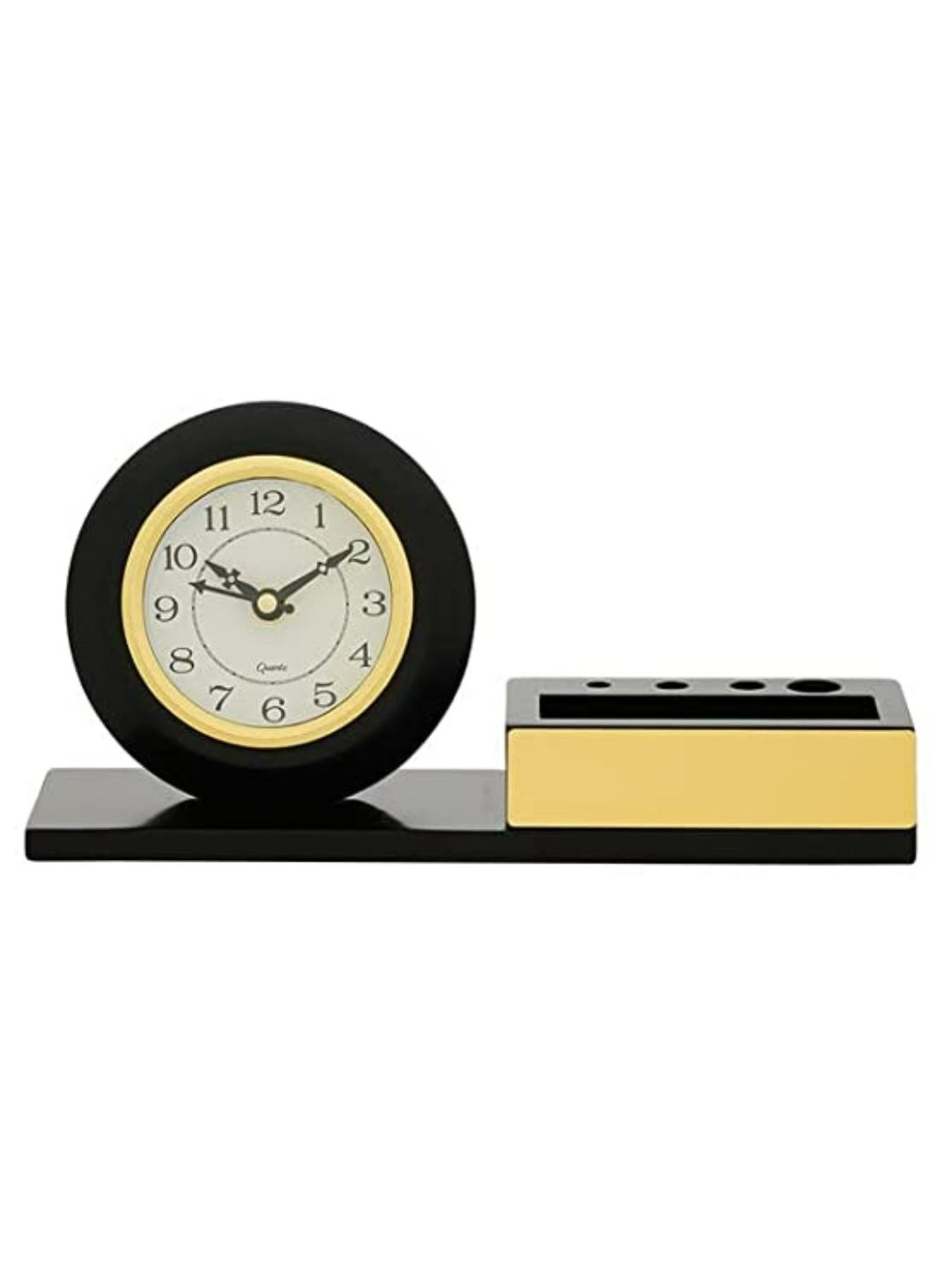 CHRONIKLE Black Wood Table or Desk Clock