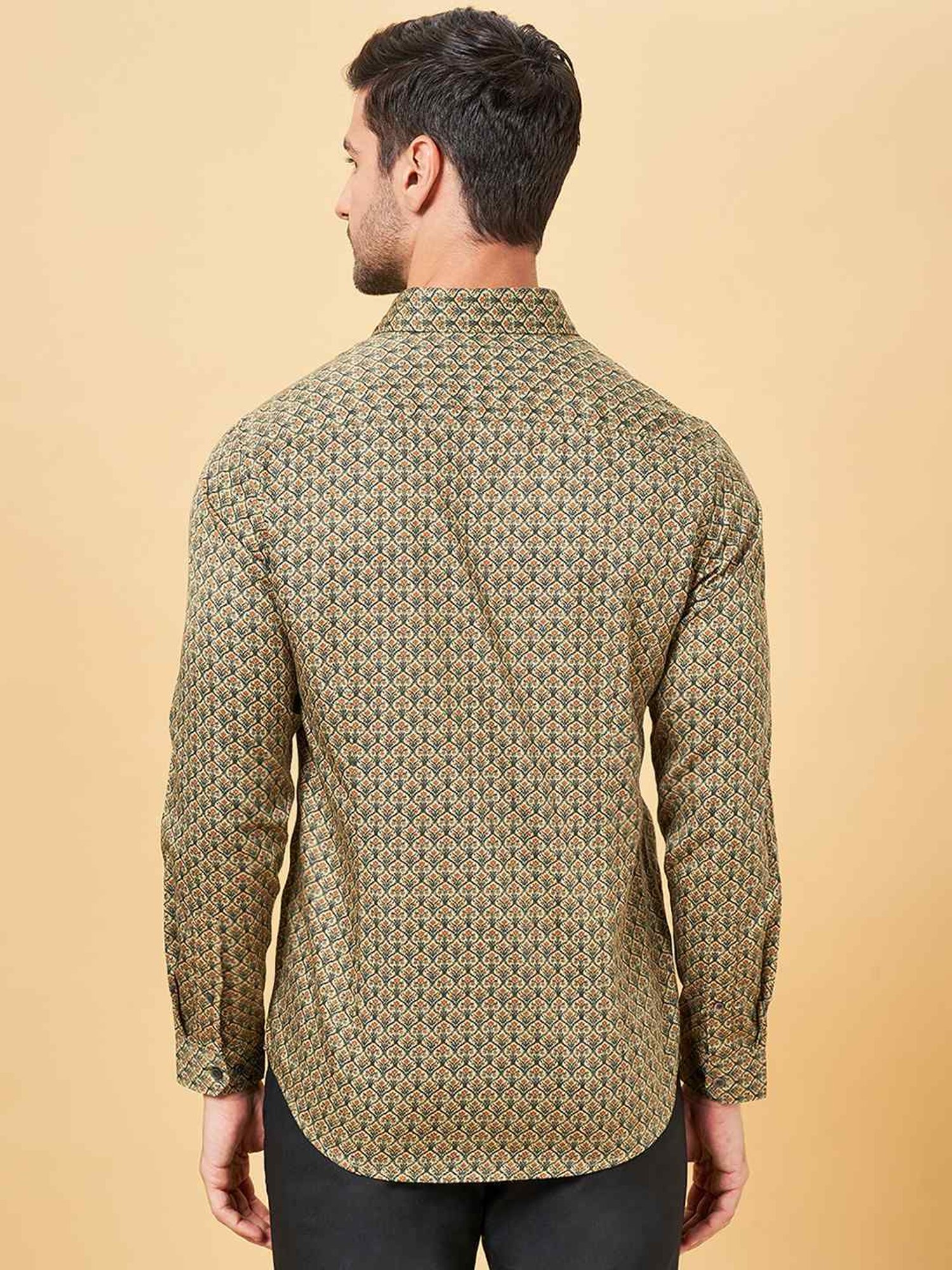 Peregrine by Pantaloons Aurora Cotton Slim Fit Printed Shirt