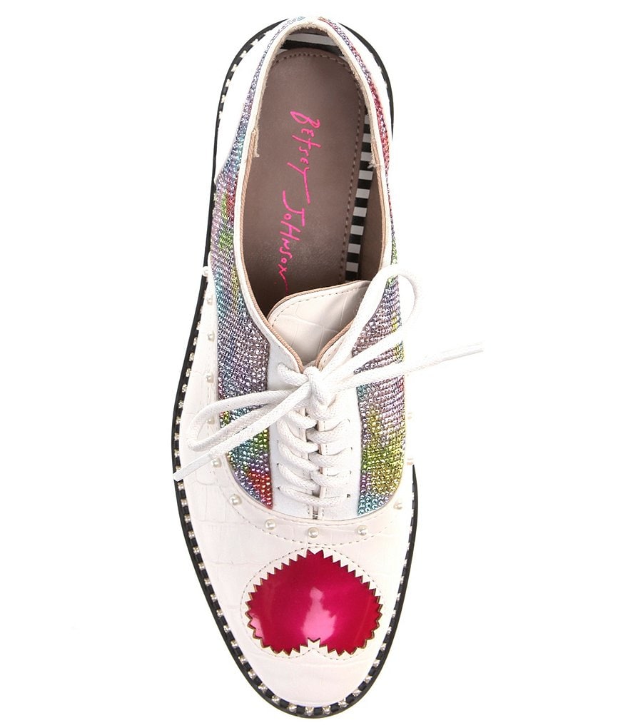 Betsey Johnson Marti Heart Detail Lace-Up Platform Oxford Sneakers